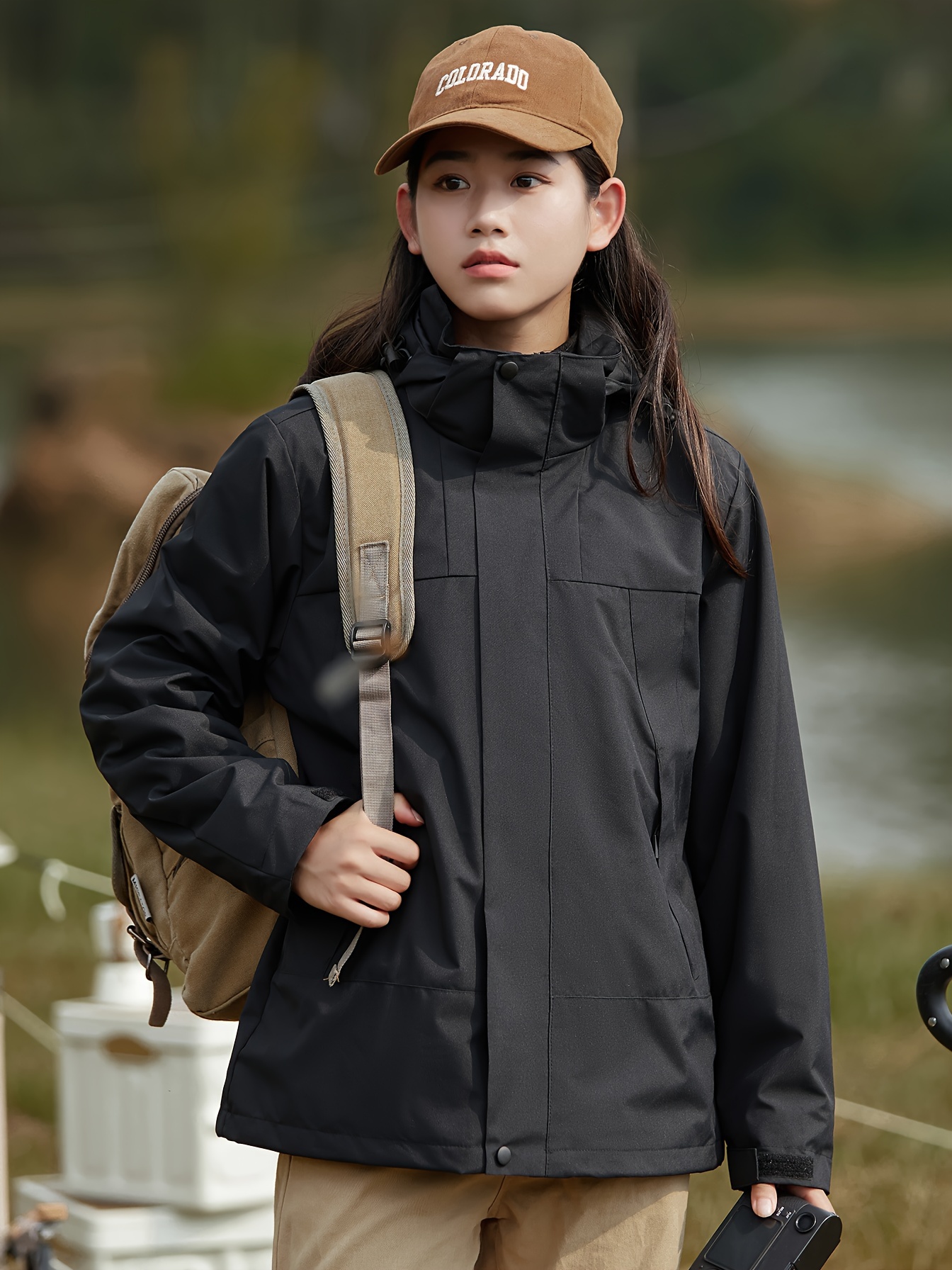 womens 3 in 1 winter outdoor jacket set waterproof warm with detachable fleece liner hooded for hiking travel details 1