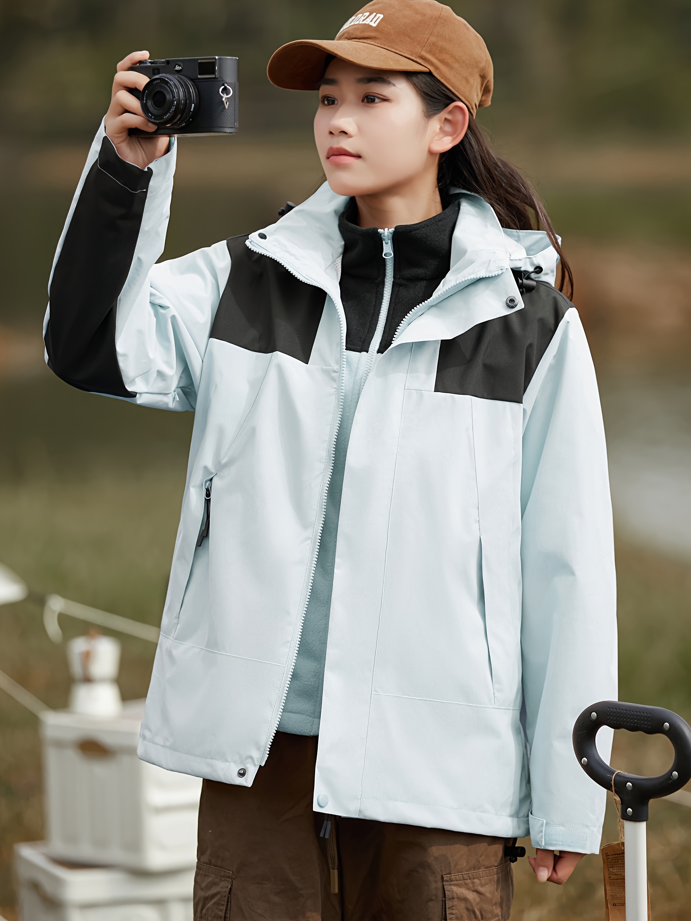 womens 3 in 1 winter outdoor jacket set waterproof warm with detachable fleece liner hooded for hiking travel details 8