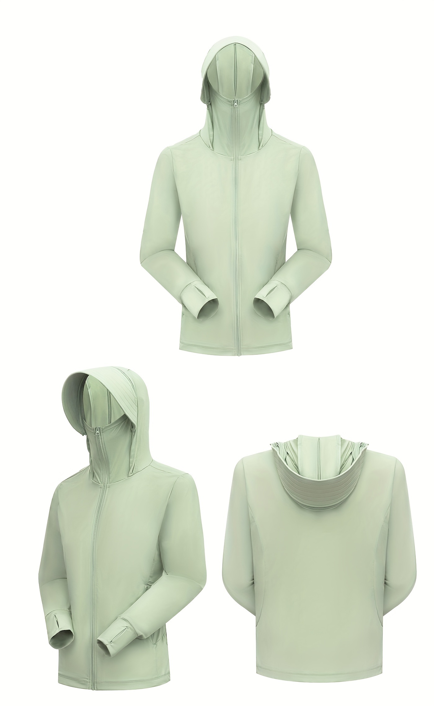 womens plus size solid lightweight hooded sports jacket pockets details 0