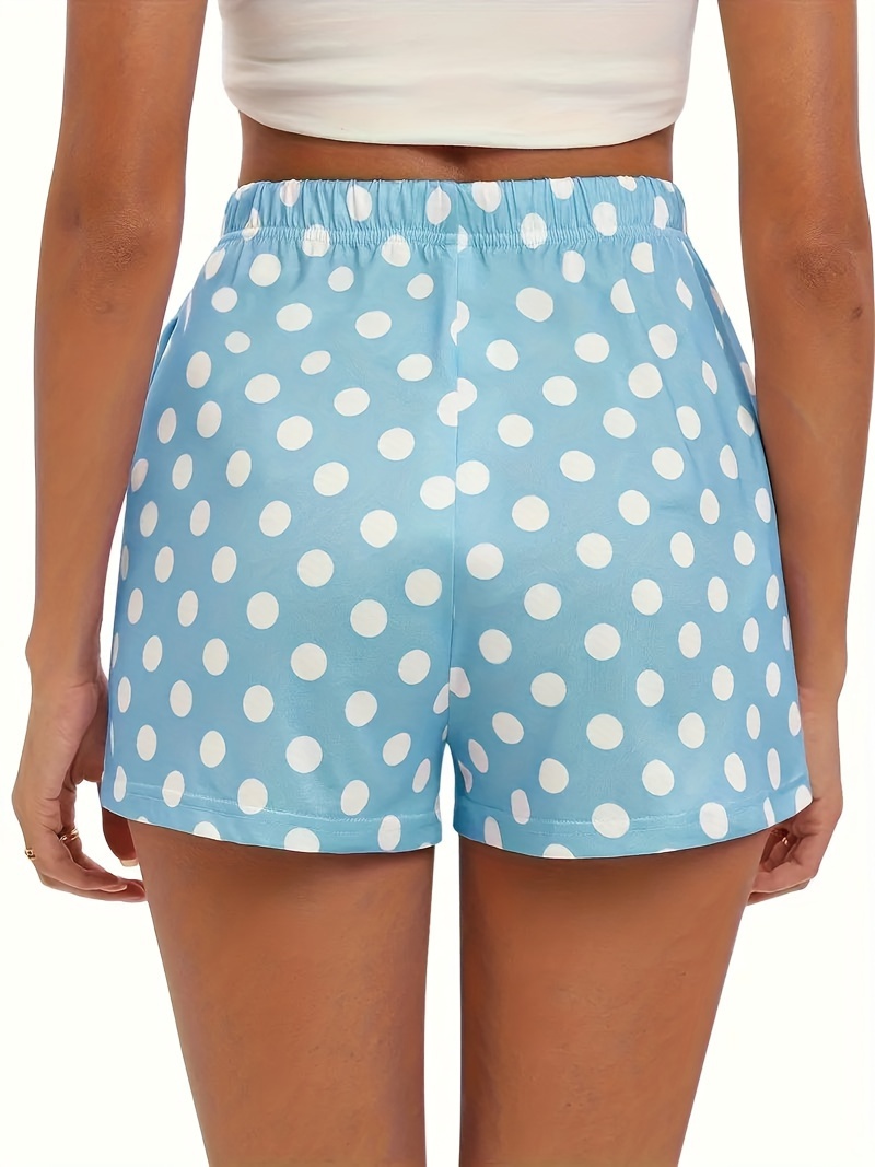lace up polka shorts casual loose shorts for womens clothing details 7