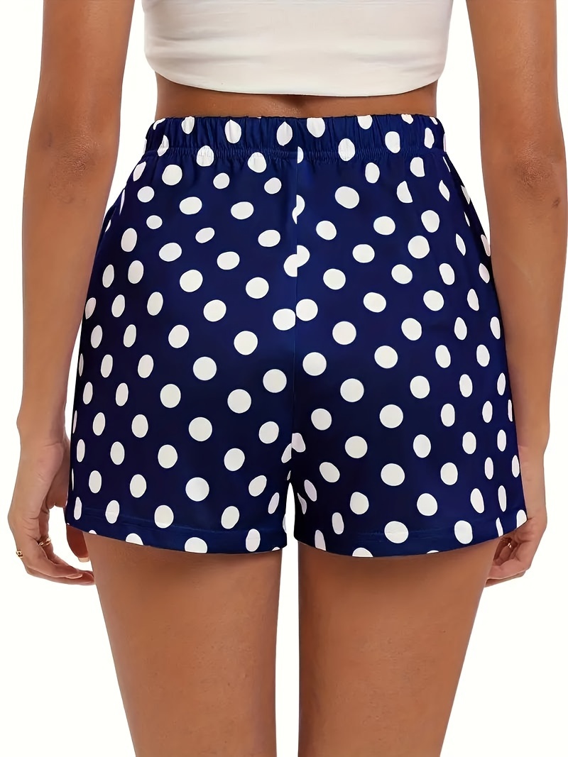 lace up polka shorts casual loose shorts for womens clothing details 11