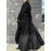 Plus Size Solid Color Collared Maxi Dress - Elegant Ruffle Hem Detailing, Comfortable Long Sleeve Design, Perfect for Casual Occasions - Suitable for Spring and Fall Seasons, Designed for Plus Size Women, Womens Clothing Collection