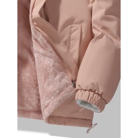 Reversible Chic Plus Size Women's Jacket - Casual Long Sleeve, Zip-Up Outerwear with Pockets for Fall & Winter