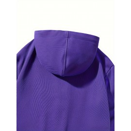 Chic Plus Size Women's Hooded Jacket - Color Block, Zip-Up Outdoor Coat With Drawstring & Pockets For Fall/Winter