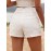 Womens Elegant High Waist Solid Color Eyelet Wrap Tie Skort - Lace Up, Micro Elastic Polyester Fabric, No Printing, Woven, Summer Vacation Style - Comfortable and Chic Short Skort for Women